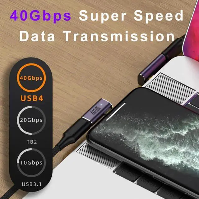 Alt view image 7 of 7 - 8 Pack USB C Adapter 240W 40Gbps 8K 60Hz, 90 Degree Right Angle, Straight, U Shape, Female to Male, Female to Female USB C Extender for Steam Deck, ROG Ally, Meta Quest, iPad, MacBook, Smart Phone