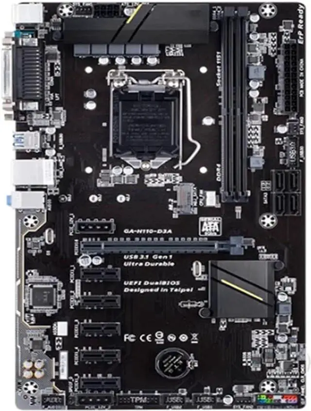 Alt view image 3 of 4 - Fit forGigabyte H110-D3A Desktop GA-H110-D3A Motherboard H110M H110 Socket LGA 1151 DDR4 Computer Motherboards
