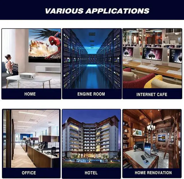 Alt view image 5 of 6 - JAENFONG Cat 6 Ethernet Cable 50 ft High Speed RJ45 Internet Cable for Outdoor & Indoor Support CAT6 Network Solid Slim Flat Black Computer LAN for PC 50 ft.