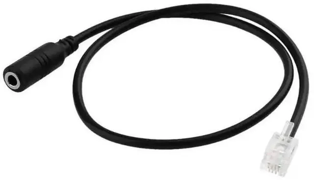 Alt view image 2 of 4 - JAENFONG RJ9 4P4C Male to 3.5mm Female Adapter cable with 3.5mm Headset jack to RJ9 Desk Phones Jack Wire for Avaya/