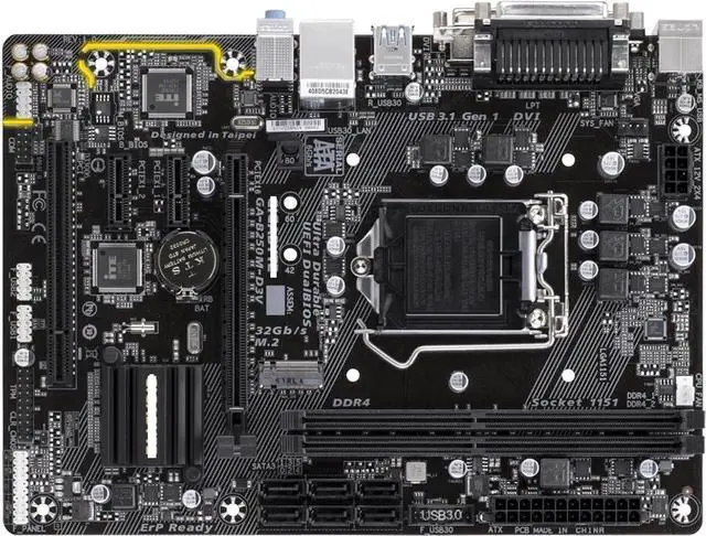 Main image of Motherboard Fit forGigabyte GA-B250M-D3V for 6/7th Gen forIntel LGA 1151 with I/O Back Plate Shield - Industrial PackagedNon-Original Packaging