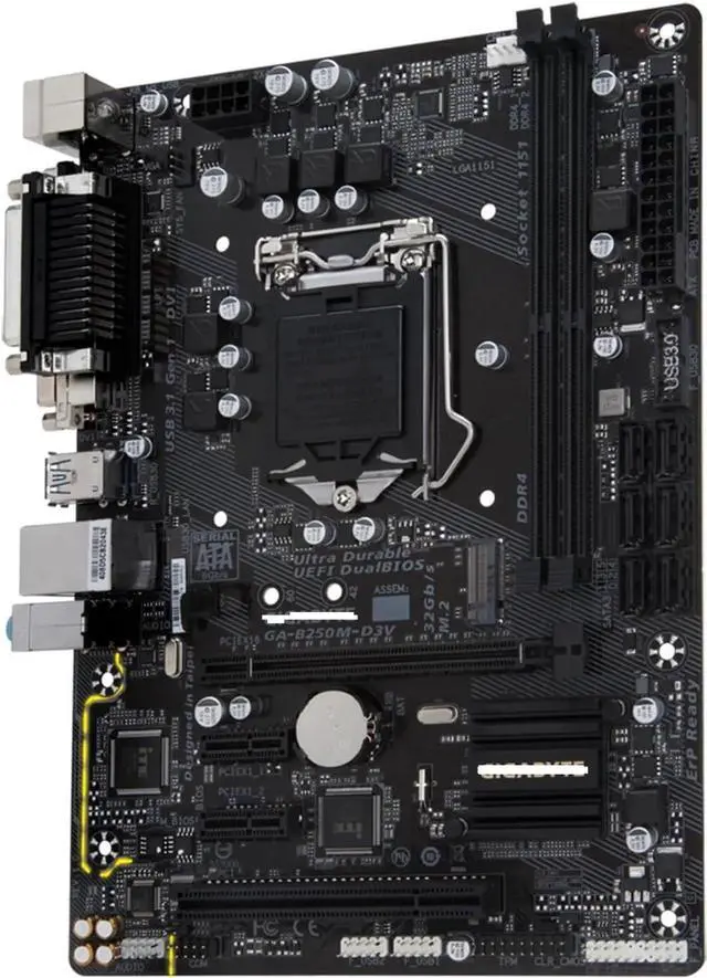Alt view image 2 of 3 - Motherboard Fit forGigabyte GA-B250M-D3V for 6/7th Gen forIntel LGA 1151 with I/O Back Plate Shield - Industrial PackagedNon-Original Packaging