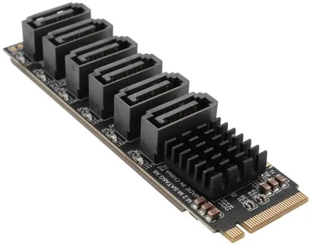 Alt view image 3 of 4 - JAENFONG PCIE Adapter Card M.2 NVME To SATA Card M.2 NVME To SATA3.0 PCIE To SATA 6Gpbsx6-Port Expansion Card ASM1166