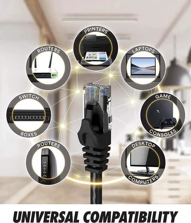 Alt view image 6 of 7 - JAENFONG Cat6 Ethernet Cable - 6 ft 10-Pack (1.8m) Cat 6 RJ45, LAN, Utp, Network, Patch, Internet Cable - 6 feet