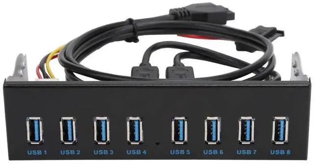 Main image of JAENFONG  Front Panel USB 3.0 Hub 8 Port,19 Pin to 8 Port USB 3.0 Hub for PC, 8 Ports Hub Optical Drive Extension Front Panel Adapter for PC Computer Case Front Bay