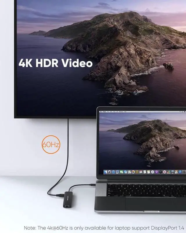 Alt view image 7 of 7 - JAENFONG  USB C Hub with Ethernet, 7 in 1 4k@60Hz HDMI USB C Multiport Adapter with 100W PD, 2 USB 3.0 Ports, SD/TF Cards Reader Compatible for MacBook Pro/Air M1 M2, iPad Pro/Air, Dell XPS, HP