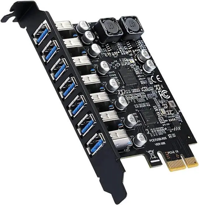 Main image of PCIe to 7 Ports USB 3.0USB Expansion Card, PCI-e x1 to 5Gbps USB Hub Controller Adapter for Windows 11/10/8/7/XP/Vista,with Full-Profile PCI Slot Cover