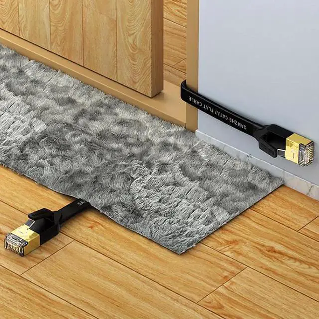 Alt view image 3 of 7 - JAENFONG Cat 7 Flat Ethernet Cable 10 Gigabit Computer Network Cord for Xbox PS4 Modem Router Networking Switch (Black, 2M/6.6ft.)