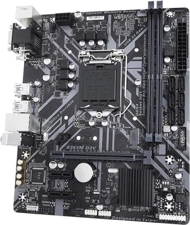 Alt view image 2 of 3 - Motherboard Fit forGigabyte B365M D2V Micro ATX forIntel B365 M.2 SSD New 32G Double Channel Support 8 9 Gen LGA 1151 CPU Motherboard