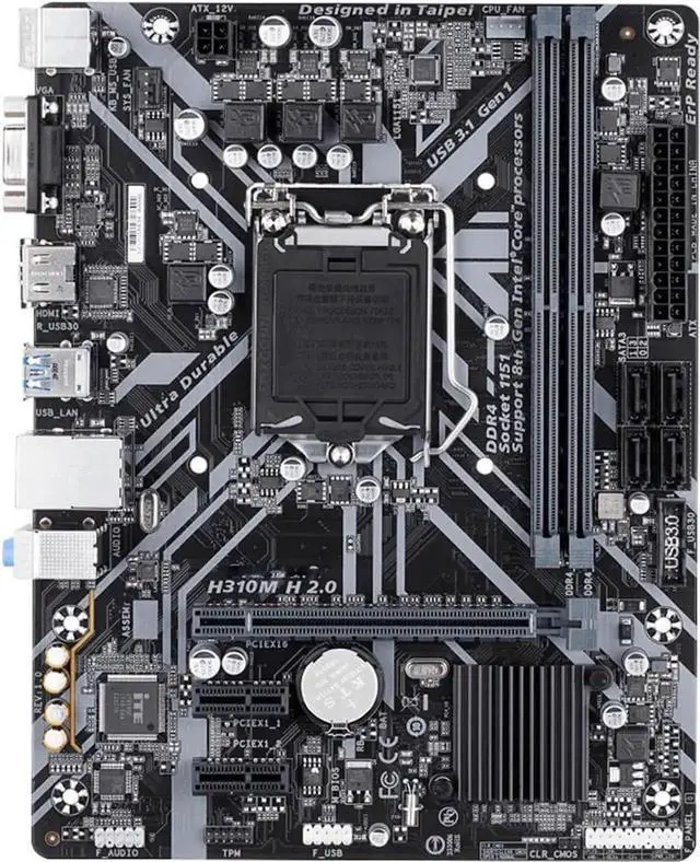 Alt view image 4 of 4 - Motherboard Fit forGigabyte Prime H310M H R2.0 Motherboard Supports forIntel LGA-1151 DDR4 2666MHz, SATA 6Gbps