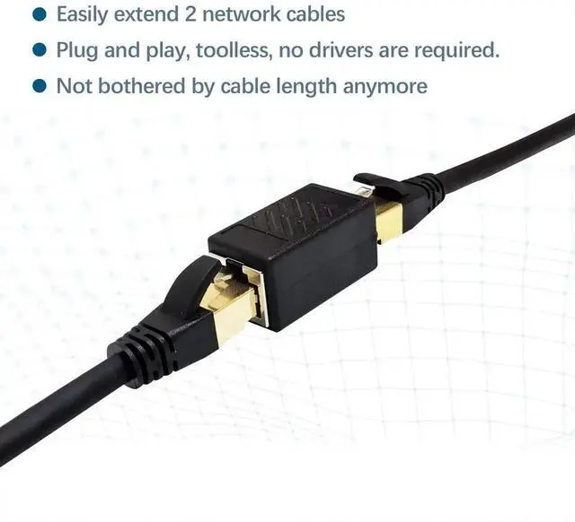Alt view image 6 of 7 - JAENFONG 3 Pack Ethernet Coupler, Premium Gold Plated Ethernet Extender, RJ45 Coupler Female to Female for Cat7/ Cat6/ Cat5/ Cat5e Network Cable