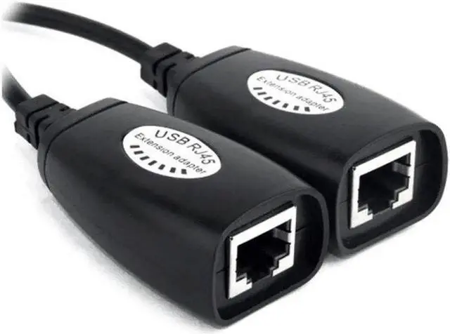 Alt view image 3 of 3 - JAENFONG USB 2.0 Extension Extender Adapter male & Female Up To 150ft Using CAT5/CAT5E/6 RJ45 Lan Network Ethernet Repeater Cable
