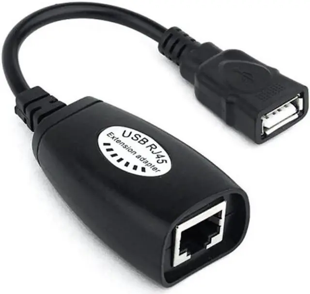 Main image of JAENFONG USB 2.0 Extension Extender Adapter male & Female Up To 150ft Using CAT5/CAT5E/6 RJ45 Lan Network Ethernet Repeater Cable