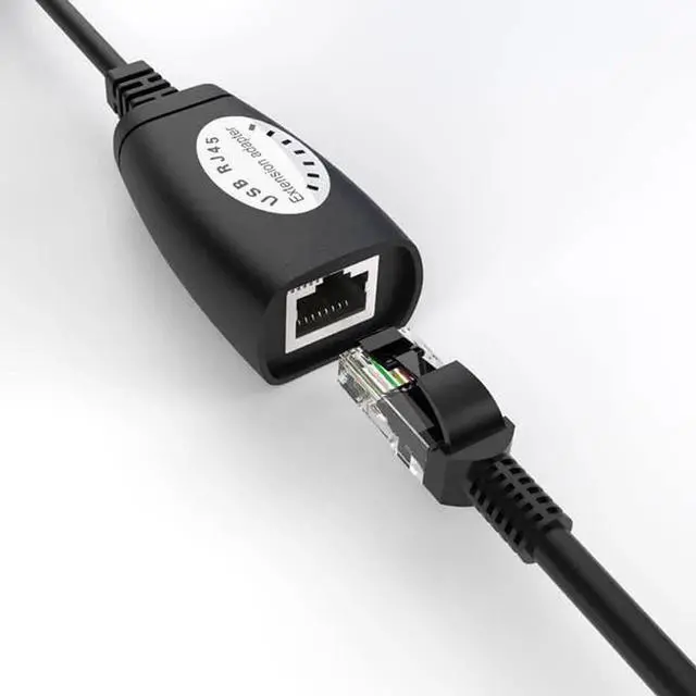 Alt view image 2 of 7 - JAENFONG USB to cat5 Adapter USB RJ45 Ethernet for Cat6/5/5e Extension Cable Adapter USB 2.0 Extender Cat5 Extender Cable Adapter