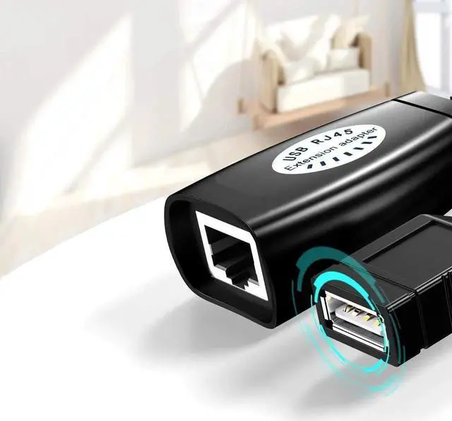 Alt view image 6 of 7 - JAENFONG USB to cat5 Adapter USB RJ45 Ethernet for Cat6/5/5e Extension Cable Adapter USB 2.0 Extender Cat5 Extender Cable Adapter