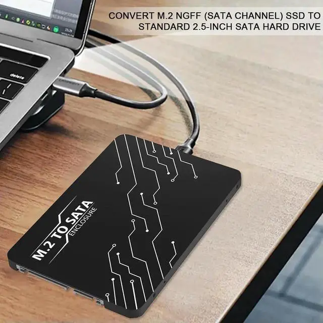Alt view image 3 of 4 - JAENFONG M.2 Adapter To 2.5 SATA Enclosure with 7mm Case M.2 SATA SSD B KEY To SATA3.0 Adapter Converter Support 2230 2242 2260 2280 SSDs