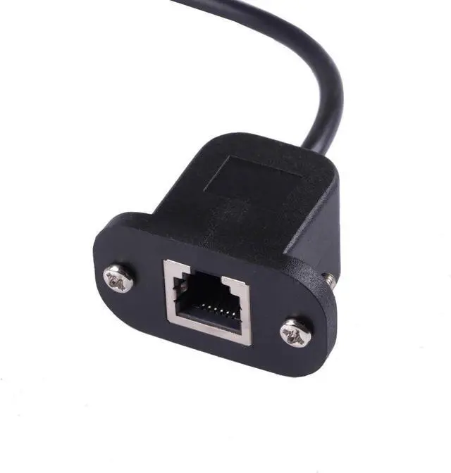 Alt view image 3 of 3 - JAENFONG RJ12 6p6c Female to Male Telephone Panel Mount LAN Network Ethernet Extension Cable 15cm