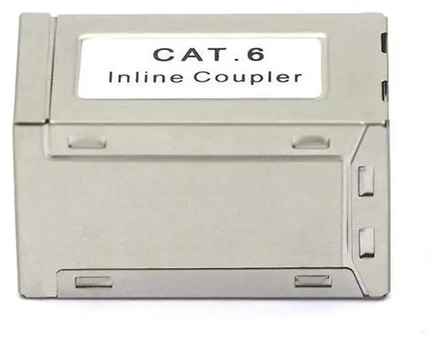 Alt view image 2 of 7 - JAENFONG RJ45 Coupler Shielded, Ethernet Cable Extender CAT6/CAT5E/CAT5 Inline Coupler PoE Female to Female Connector in Silver, 5-Pack