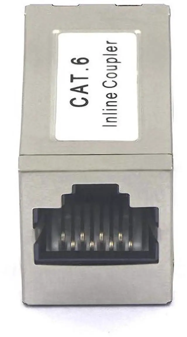 Alt view image 4 of 7 - JAENFONG RJ45 Coupler Shielded, Ethernet Cable Extender CAT6/CAT5E/CAT5 Inline Coupler PoE Female to Female Connector in Silver, 5-Pack