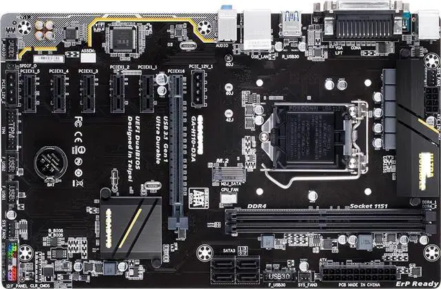 Main image of Motherboard Fit forGigabyte GA-H110-D3A for 6/7th Gen forIntel LGA 1151 with I/O Back Plate Shield