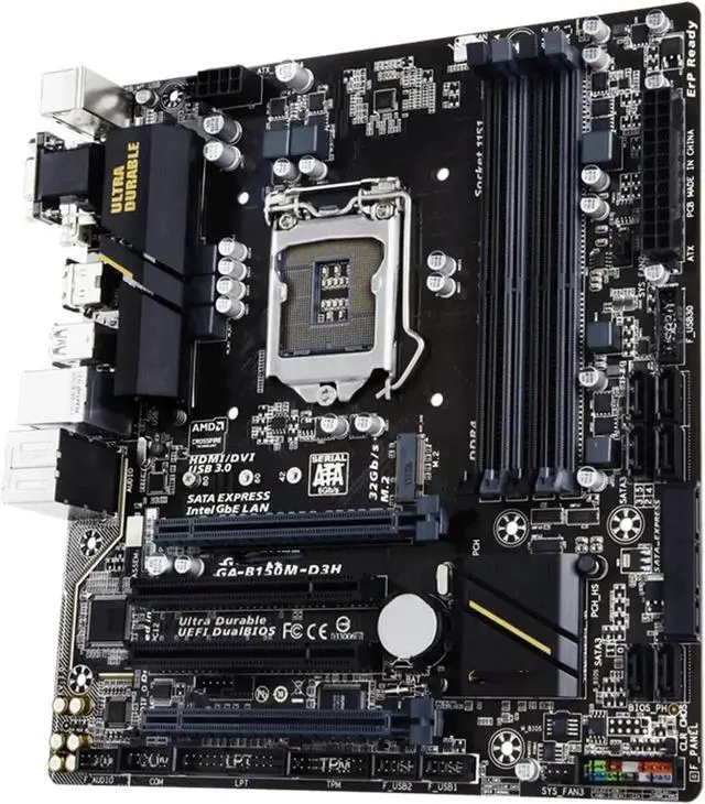 Alt view image 3 of 4 - Computer Motherboards Fit forGigabyte GA-B150M-D3H Motherboard 64GB LGA 1151 DDR4 Micro ATX Mainboard