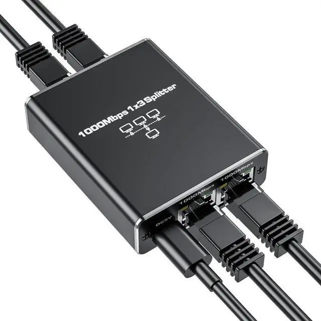 Main image of JAENFONG Ethernet Splitter 1 to 3, Vszerda 1000Mbps RJ45 Internet Splitter with USB Power Cable, LAN Splitter Using Cat5/5e/6/7/8 Cable for PC, TV, PS5, Printer etc