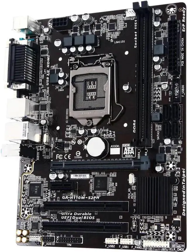 Alt view image 2 of 3 - Computer Motherboards Fit forGigabyte GA-H110M-S2PH DDR4 Motherboard H110 LGA 1151 I3 I5 I7 DDR4 32G