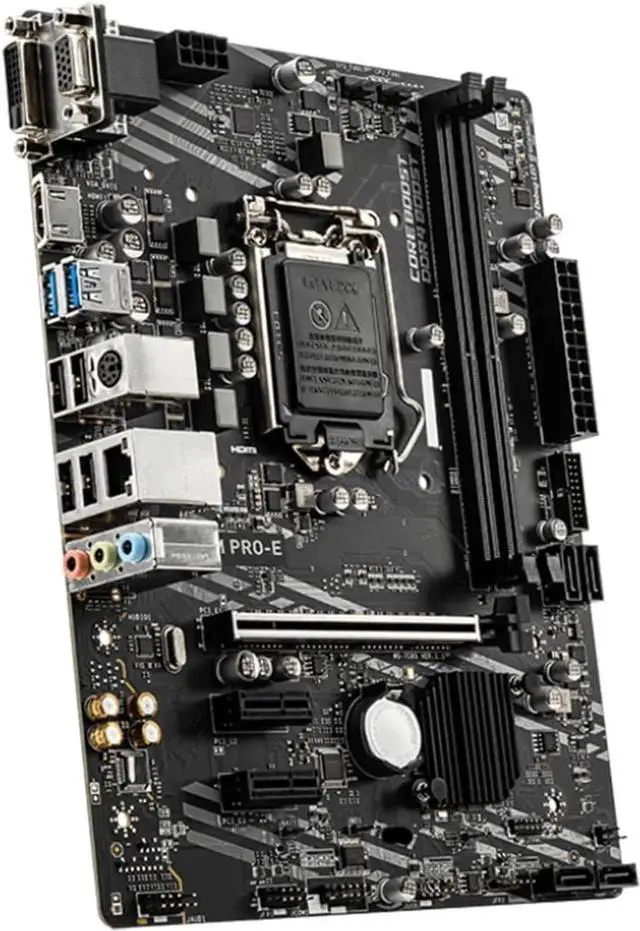Alt view image 2 of 3 - Motherboard Fit forMSI H410M PRO-E forIntel H410 LGA 1200 with I/O Back Plate Shield