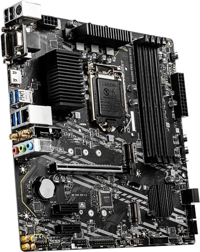 Alt view image 2 of 3 - Motherboard Fit forMSI B460M PRO-VDH WiFi forIntel B460 LGA 1200 with I/O Back Plate Shield