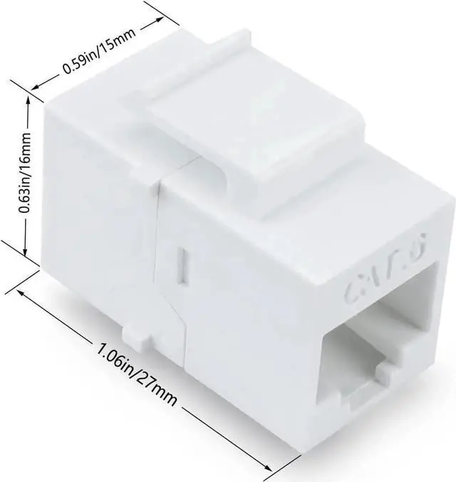 Alt view image 3 of 4 - JAENFONG Female to Female Cat6 Keystone RJ45 Couplers, 10 Pack, White, Tablet