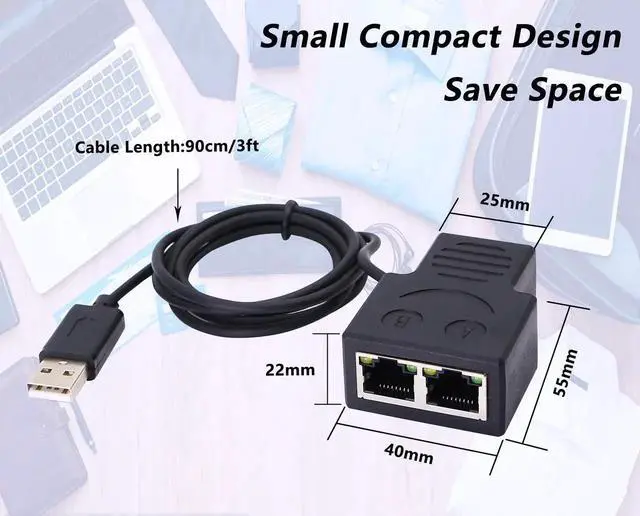 Alt view image 6 of 7 - JAENFONG RJ45 Network Splitter Adapter, RJ45 1 to 2 Female LAN Ethernet Network Splitter 2 Devices Share The Internet at The Same Time for Cat5, Cat5e, Cat6
