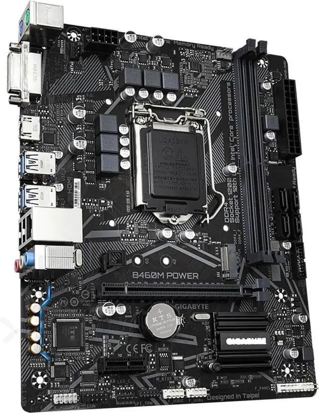 Alt view image 2 of 3 - Motherboard Fit forGigabyte B460M Power forIntel B460 LGA 1200 with I/O Back Plate Shield