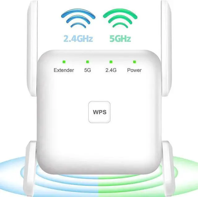 Main image of JAENFONG WiFi Extender, Covers Up to 2152 Sq.ft and 20 Devices, Up to 1200Mbps Dual Band WiFi Range Extender, WiFi Booster to Extend Range of WiFi Internet Connection
