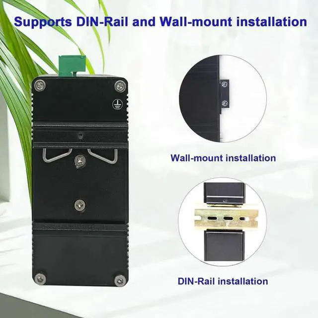 Alt view image 4 of 7 - Hardened Industrial Gigabit Compact Ethernet Switch 10-Port 10/100/1000BASE-T RJ45 with auto-MDI/MDI-X Function 10/100Mbps Half/Full Duplex and 1000Mbps Full Duplex 12~48VDC Wide Range Power Input