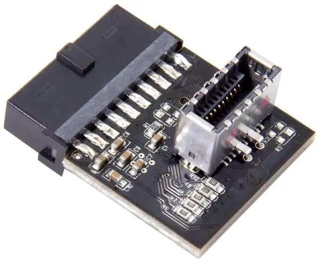 Alt view image 2 of 7 - JAENFONG Motherboard 19/20Pin to USB 3.1 Type E Front Panel Socket Converter Adapter with Chip
