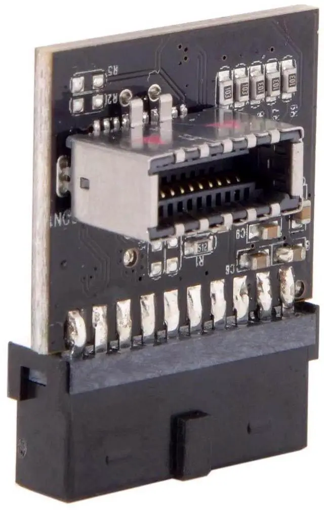 Alt view image 5 of 7 - JAENFONG Motherboard 19/20Pin to USB 3.1 Type E Front Panel Socket Converter Adapter with Chip
