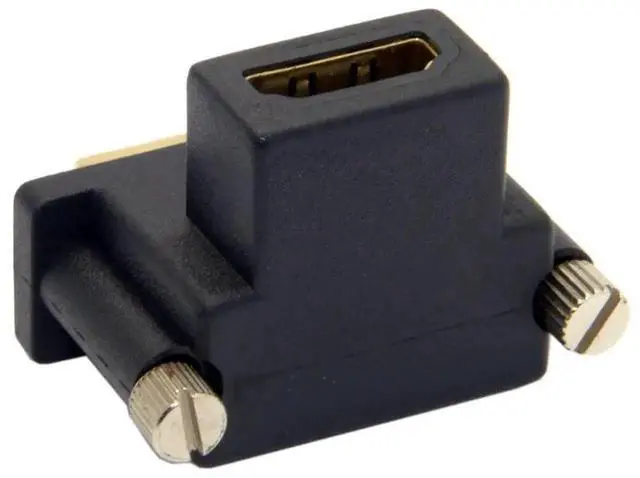 Alt view image 2 of 5 - JAENFONG HDMI to DVI Converter,DVI (24+1) Male to HDMI Female 90 Degree UP Angled Gold Plating Bidirectional Adapter for TV, Monitor, Computer