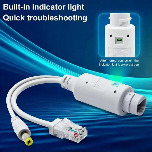 Alt view image 3 of 4 - JAENFONG 48V To 12V POE Spliter Adapter Waterproof Video And Power Adapter Cable IEEE802.3af/at Compliant IP Camera Splitter 10/100Mbps