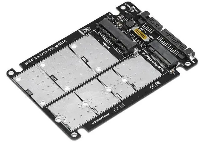 Main image of JAENFONG 2 in 1 Combo M.2 NGFF MSATA SSD To SATA 3.0 Converter Card M.2 NGFF B-key & MSATA SSD To SATA 3.0 Converter for PC Laptop