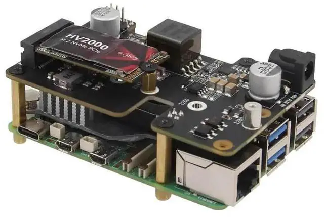 Alt view image 4 of 4 - JAENFONG X1002 for Raspbery Pi 5 Expansion Board NVMe & POE PCIE to M.2 NVME SSD Expansion Board for RPI 5