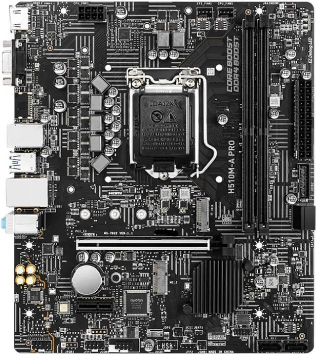 Main image of Motherboard Fit forMSI H510M-A PRO forIntel H510 LGA 1200 with I/O Back Plate Shield