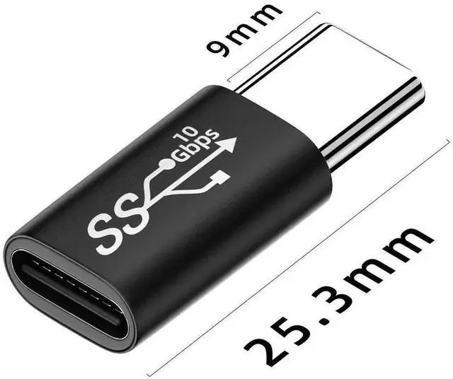 Alt view image 2 of 7 - JAENFONG 10Gbps USB 3.1 Type-C Male to Female Extension Power Data Video Adapter Reversible for Laptop Phone