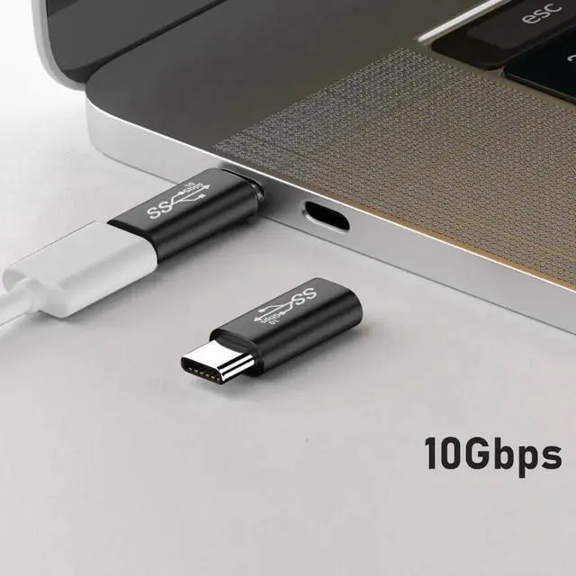 Alt view image 6 of 7 - JAENFONG 10Gbps USB 3.1 Type-C Male to Female Extension Power Data Video Adapter Reversible for Laptop Phone