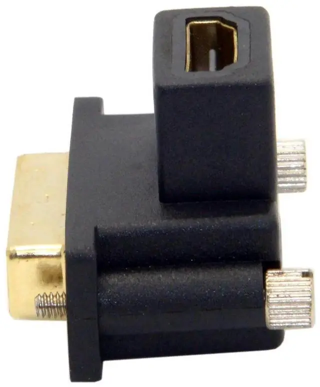 Alt view image 2 of 7 - JAENFONG HDMI to DVI Adapter,DVI Male to HDMI Female 90 Degree UP Angled Gold Plating Bidirectional Converter Adapter for TV, Monitor, Computer