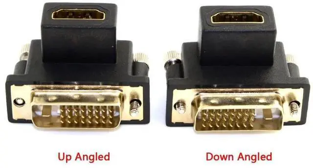 Alt view image 5 of 7 - JAENFONG 2 Pack HDMI to DVI Adapter,DVI Male to HDMI Female 90 Degree Angled Gold Plating Bidirectional Converter Adapter for TV, Monitor, Computer