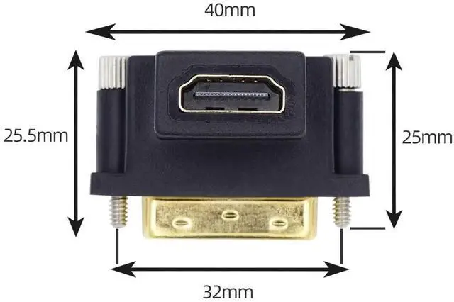 Alt view image 2 of 7 - JAENFONG 2 Pack HDMI to DVI Adapter,DVI Male to HDMI Female 90 Degree Angled Gold Plating Bidirectional Converter Adapter for TV, Monitor, Computer
