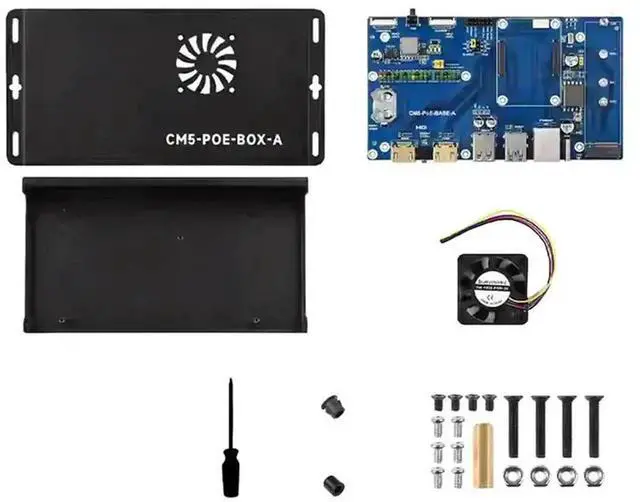 Main image of JAENFONG For Raspberry Pi Compute Module 5 IO Board Kit With Poe Gigabit Ethernet RJ45 For Rpi CM5 Poe Expansion Board US PLUG