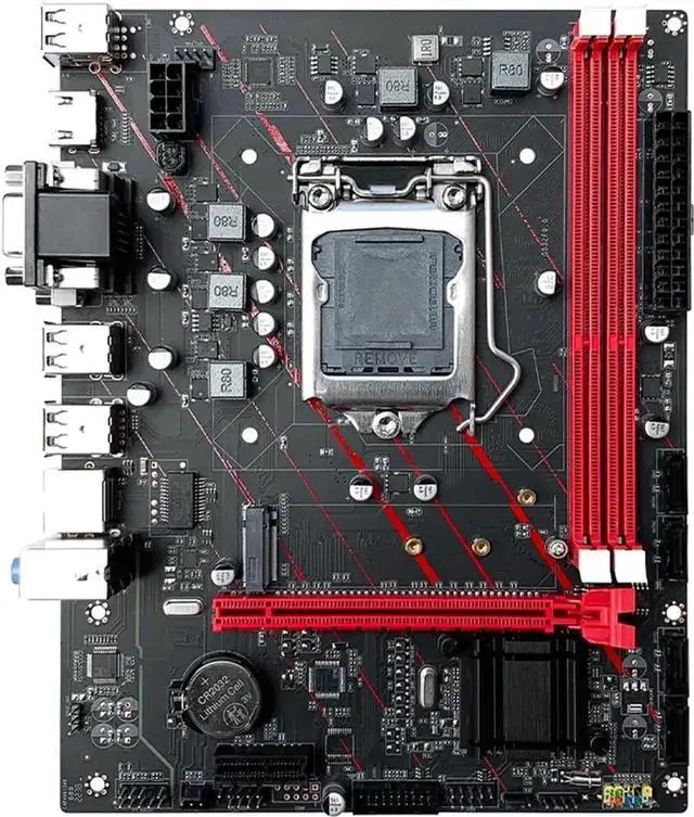 Alt view image 2 of 3 - Motherboard Fit for JGINYUE H61 LGA 1155 M-ATX Motherboard forIntel i3 i5 i7 E3 V2 CPU DDR3 1333 1600MHz 16GB RAM SATA USB2.0 VGA HDMI DVI H61M-G