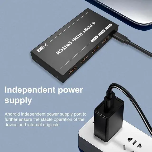 Alt view image 7 of 7 - HDMI Switcher with Remote Control, Ultra HD 8K High Speed 48Gbps Directional Switch Only 4in 1out 8K@60Hz 4K@120Hz Splitter Converter (8K)