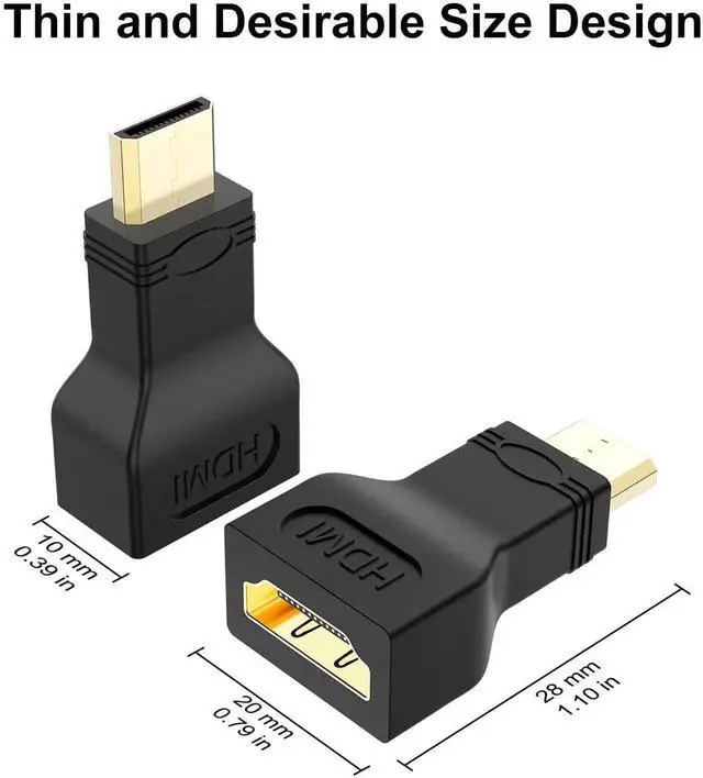 Alt view image 4 of 6 - JAENFONG Mini HDMI Adapter (2 Pack), Gold Plated HDMI Female to Mini HDMI Male Adapter Compatible with Digital Camera Camcorder Tablet Laptop